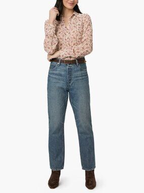 PAIGE Billy High Rise Crop Straight Ankle Soundcheck Denim Size 28 NEW